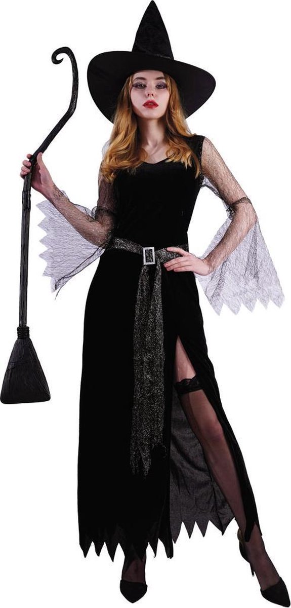 Halloween Tiener Heksen Jurkje Darkness Witch Maat 164-172